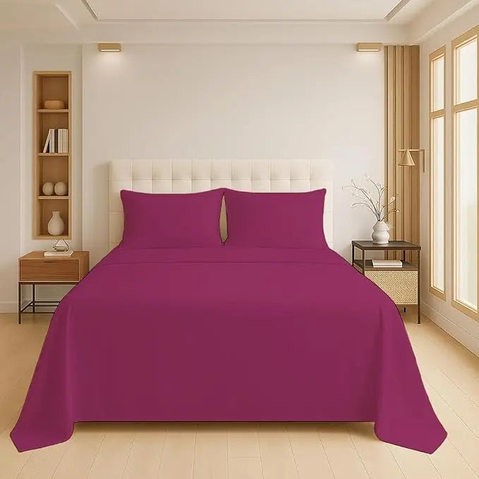 Luxury Flat Sheet Polycotton Plain Dyed Easy-care Non-Iron Bedsheets Parcale Wrinkle-resistant polycotton fabric Dazzle Collection uk