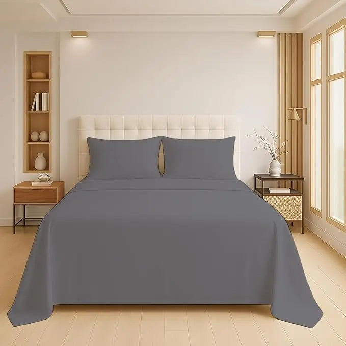 Luxury Flat Sheet Polycotton Plain Dyed Easy-care Non-Iron Bedsheets Parcale Wrinkle-resistant polycotton fabric Dazzle Collection uk
