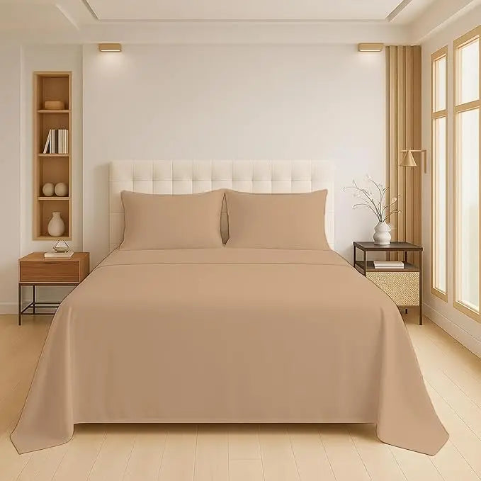 Luxury Flat Sheet Polycotton Plain Dyed Easy-care Non-Iron Bedsheets Parcale Wrinkle-resistant polycotton fabric Dazzle Collection uk