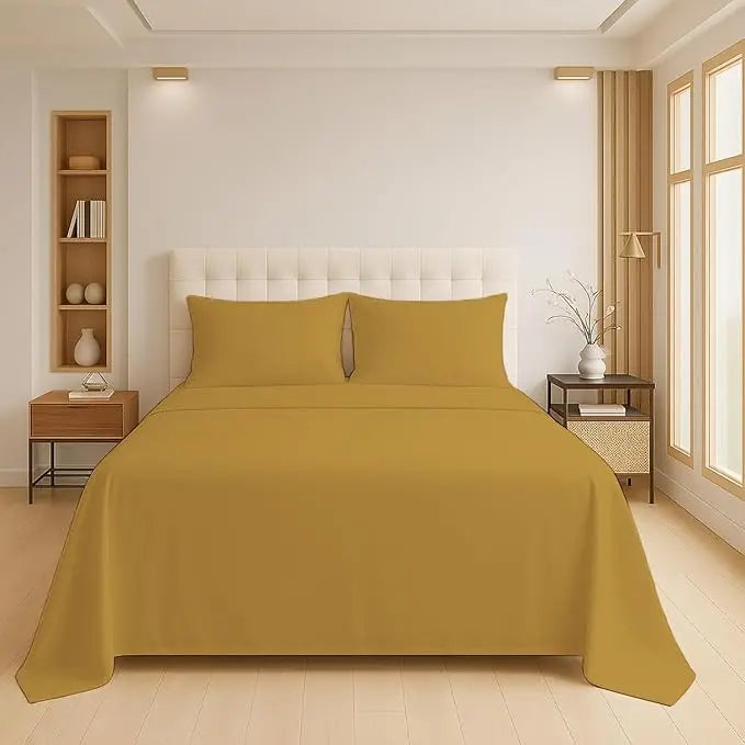 Luxury Flat Sheet Polycotton Plain Dyed Easy-care Non-Iron Bedsheets Parcale Wrinkle-resistant polycotton fabric Dazzle Collection uk