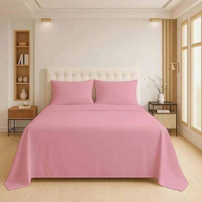 Luxury Flat Sheet Polycotton Plain Dyed Easy-care Non-Iron Bedsheets Parcale Wrinkle-resistant polycotton fabric Dazzle Collection uk