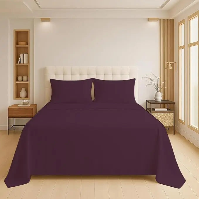 Luxury Flat Sheet Polycotton Plain Dyed Easy-care Non-Iron Bedsheets Parcale Wrinkle-resistant polycotton fabric Dazzle Collection uk