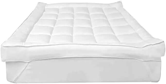 Luxury Mattress Toppers 4" Inch Thick Extra Soft Microfiber Hypoallergenic Hotel Quality Deep Mattress Pad ‎Dazzle Collection
