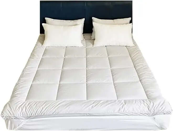 Luxury Mattress Toppers 4" Inch Thick Extra Soft Microfiber Hypoallergenic Hotel Quality Deep Mattress Pad ‎Dazzle Collection