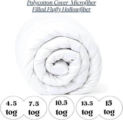 Luxury Duvet Soft Microfiber Filled Fluffy Hollowfiber Anti-Allergy Best For All Seasons Extra Deep Sleep Quilt Duvet For Home & Hotel