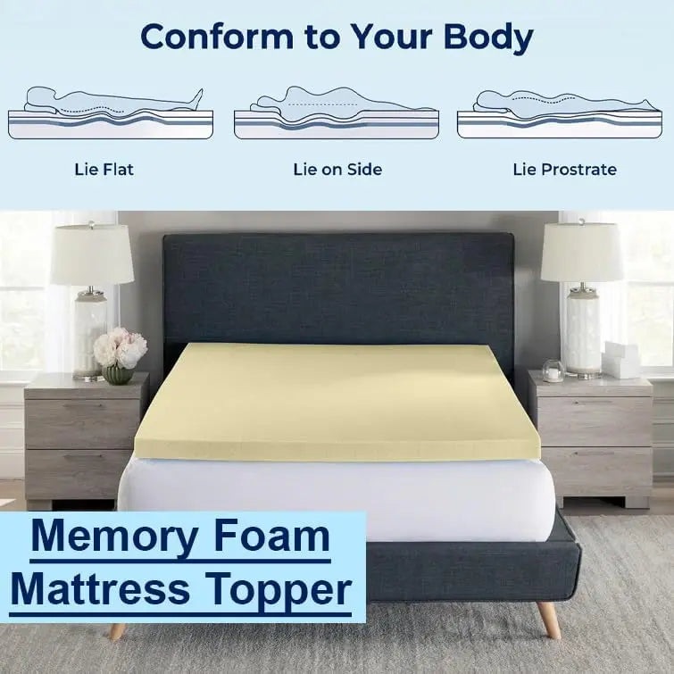 Memory Foam Mattress Toppers Premium Quality Orthopaedic Standard UK In 1"& 2" Thicknesses Available Soft & Comfortable Memory Foam Durable Topper ‎Dazzle Collection