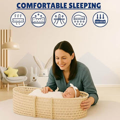 Dazzle Collection Set of 2 Moses Pram Basket Mattress Extra Think & Ultra Soft Nursery Foam Comfy, Cushy Oval Shape Moses Mattress Fir for Baby Pram Crib Bassinet Baskets Bedding