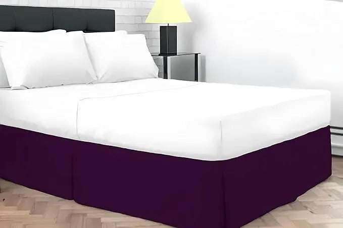 Plain Dyed Poly Cotton Pleated Platform Base Valance Sheets for Single to Super King Size Bed Base Valance Sheet Dazzle Collection uk