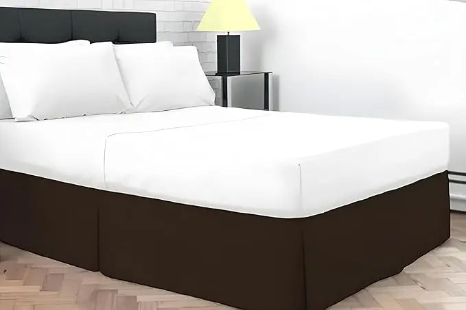 Plain Dyed Poly Cotton Pleated Platform Base Valance Sheets for Single to Super King Size Bed Base Valance Sheet Dazzle Collection uk