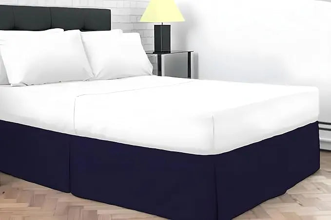 Plain Dyed Poly Cotton Pleated Platform Base Valance Sheets for Single to Super King Size Bed Base Valance Sheet Dazzle Collection uk