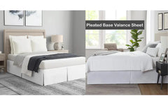Plain Dyed Poly Cotton Pleated Platform Base Valance Sheets for Single to Super King Size Bed Base Valance Sheet Dazzle Collection uk