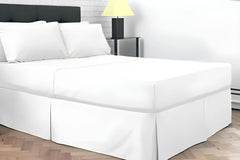 Plain Dyed Poly Cotton Pleated Platform Base Valance Sheets for Single to Super King Size Bed Base Valance Sheet Dazzle Collection uk