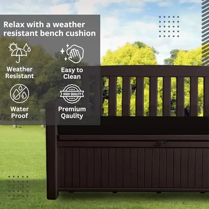 Waterproof Garden Bench Cushion fit for 128cmX50cmX5cm Iceni Keter, Eden & Storage Bench Pads Dazzle Collection uk