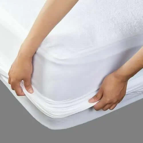Waterproof Terry Towel Mattress protector Fitted Sheet Bed Cover Anti Allergy Single (90x190cm) 30CM, White ‎Dazzle Collection