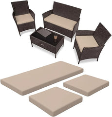 Dazzle Collection 3 Pieces Replacement Cushions Set For Rattan Chairs Sofa Patio Seat Pads Waterproof Outdoor Garden Furniture Comfy Cushions Lightweight and Durable